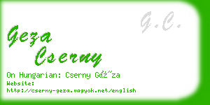 geza cserny business card